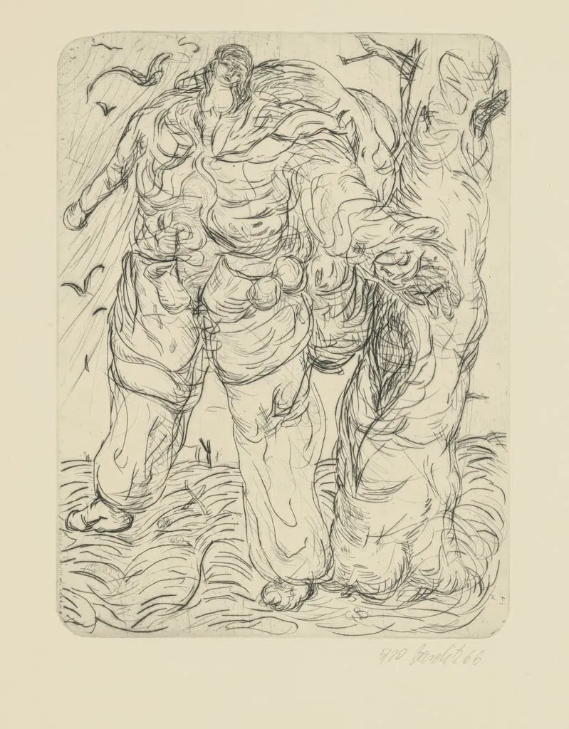 Untitled, by Georg Baselitz, ink, 1966