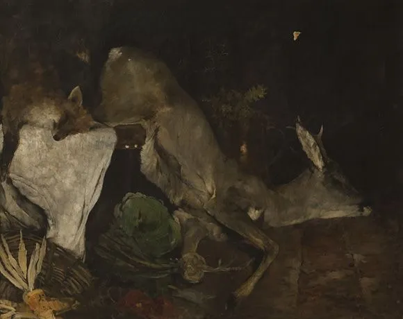 Jagdstillleben mit Fuchs und Rehbock, by Georg Berger, unspecified, 1606