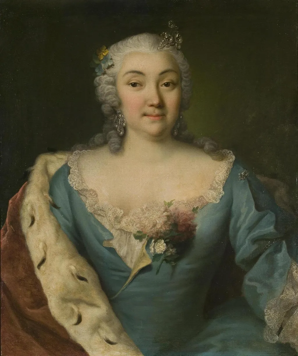Portrait of A.I. Kurakina, by Georg Cristoph Grooth, oil, 1725