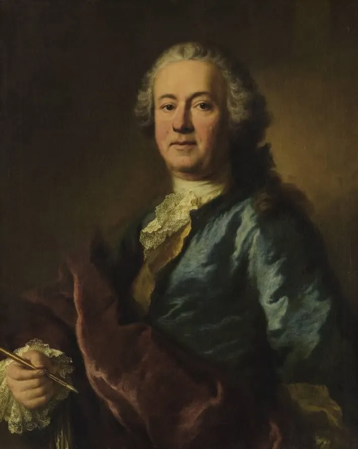 Bildnis des Hofmalers Balthasar August Albrecht (1687-1765), by Georg Desmarées, unspecified, 1730