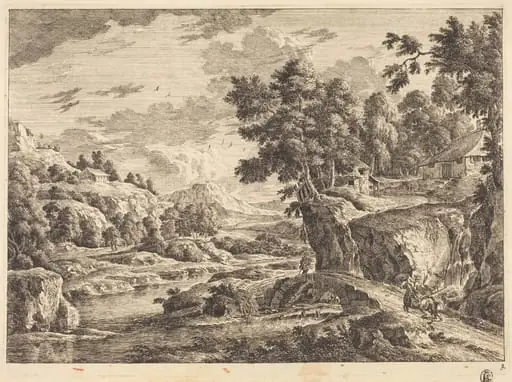 Landscape with a Bridge and Three Farm Buildings, by Georg Eisenmann