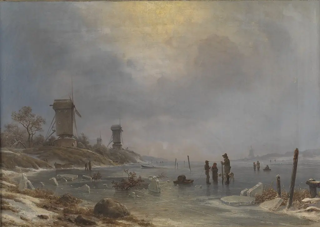 En vinterdag ved Elben, by Georg Emil Libert
