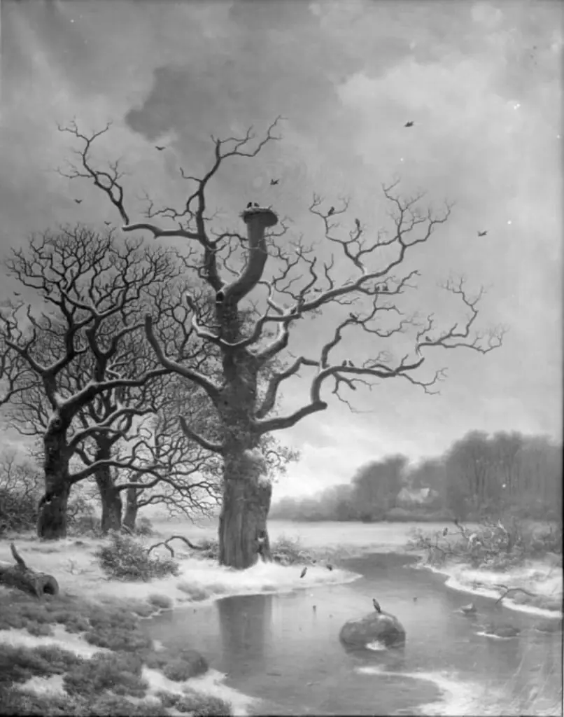Et vinterlandskab, by Georg Emil Libert
