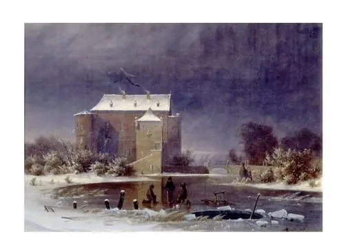 Snow scene: the haunted house, by Georg Emil Libert