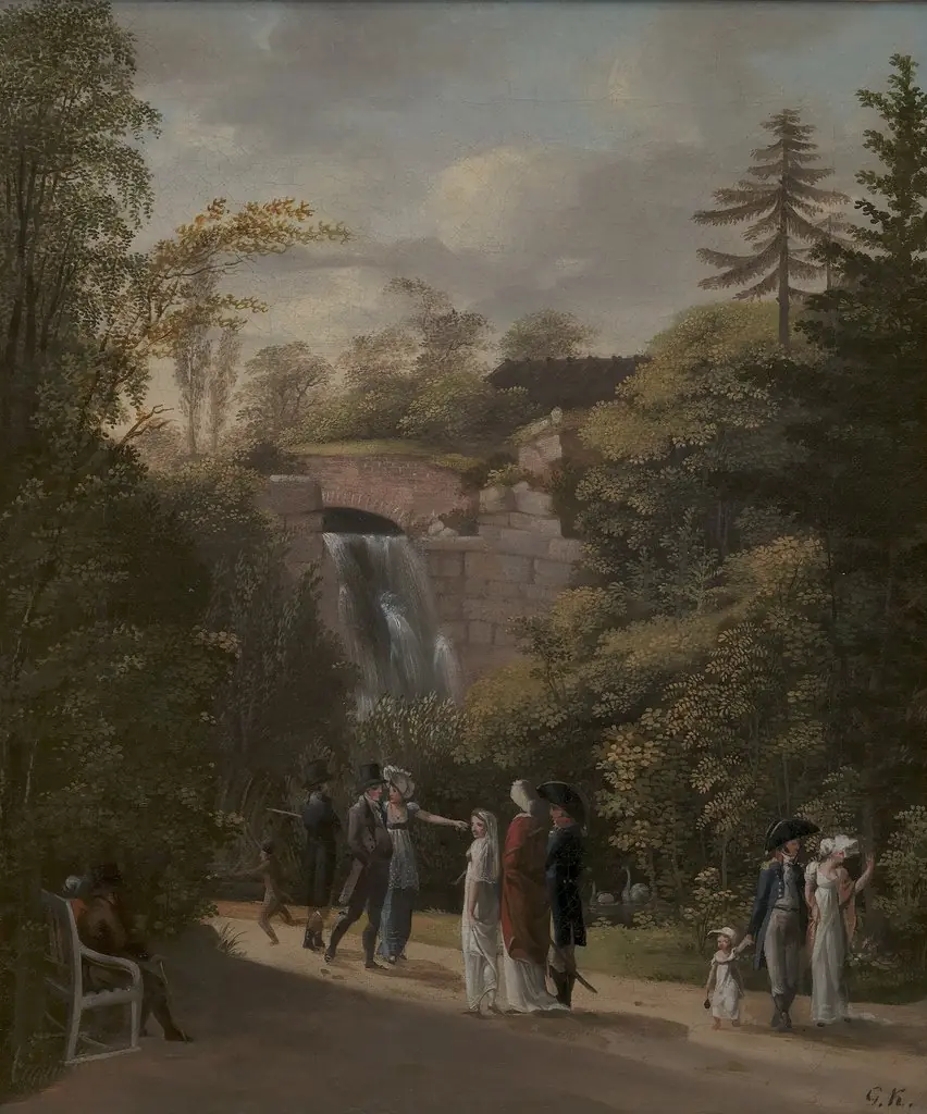 The Cascade in Frederiksberg Garden near Copenhagen, by Georg Friedrich Kersting