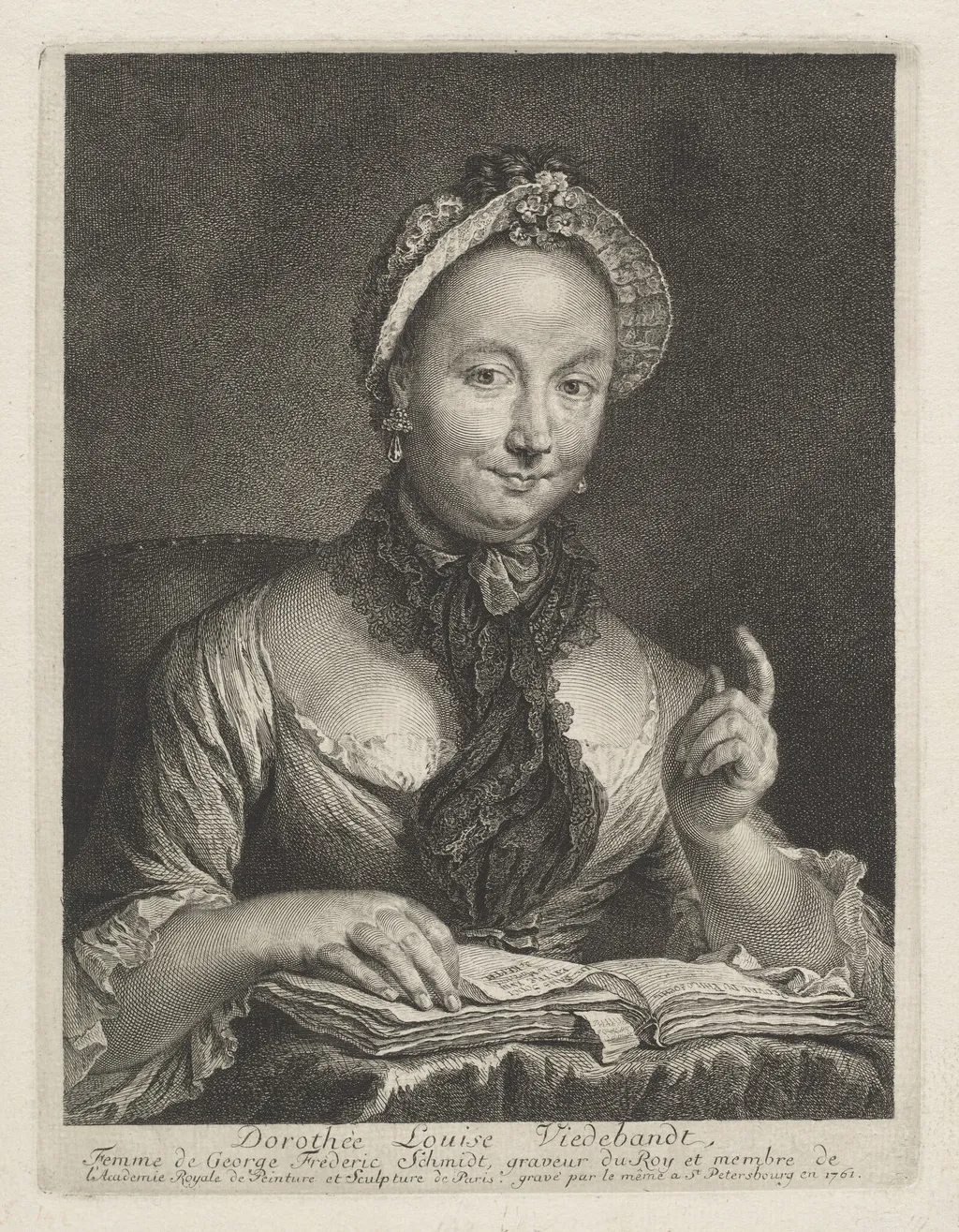 Dorothée Louise Viedebandt (The Artist's Wife), by Georg Friedrich Schmidt, ink, 1761