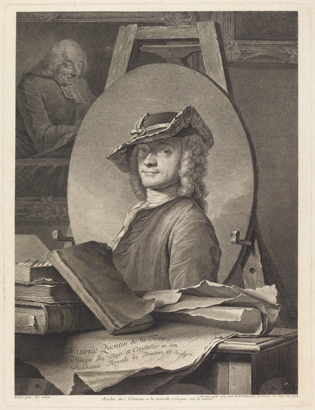 Maurice Quentin de la Tour, by Georg Friedrich Schmidt, ink, 1772