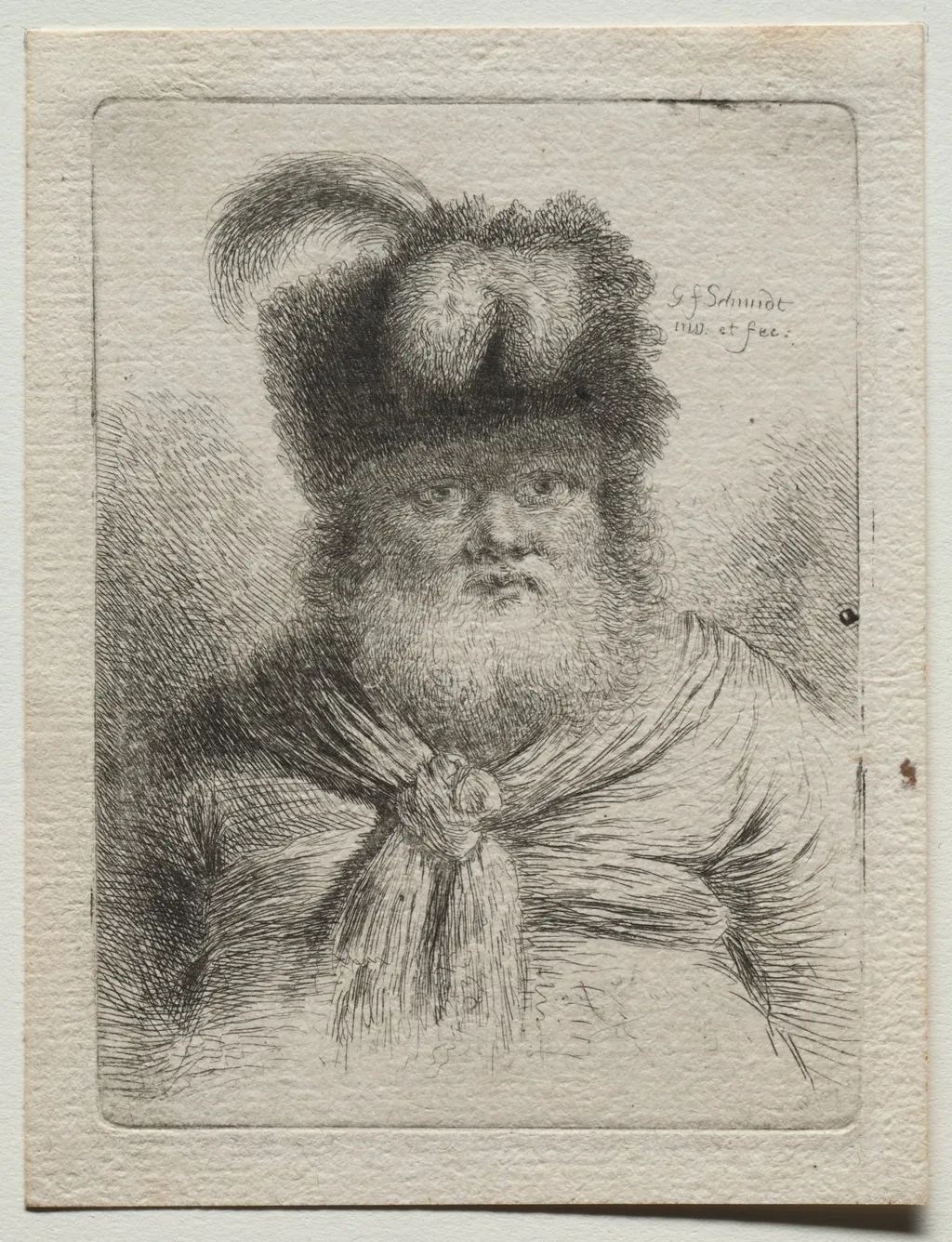 Old Man in a Fur Hat, by Georg Friedrich Schmidt, 1753