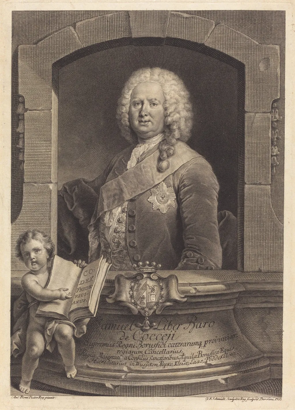 Samuel Liber Baro de Cocceji, by Georg Friedrich Schmidt, ink, 1751