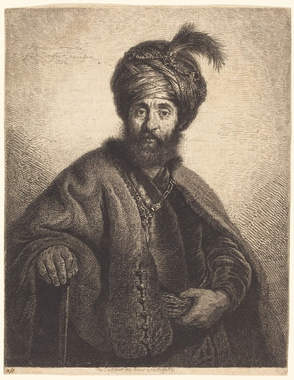 The Persian, by Georg Friedrich Schmidt, ink, 1756