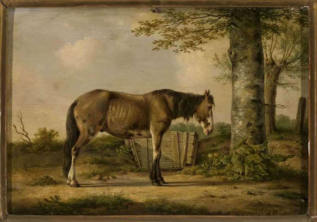 Horse by a tree, by Georg Köbel