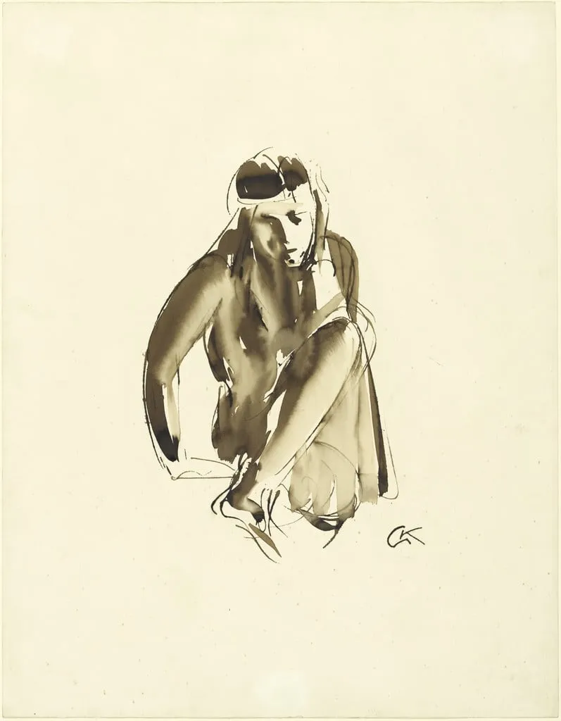 Untitled, by Georg Kolbe, ink, 1918