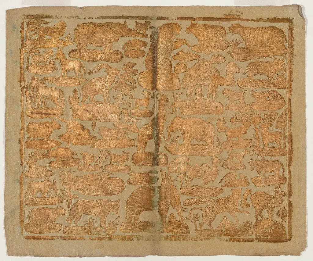 Endpaper with Animals, by Georg M. Maisch, ink, 1790