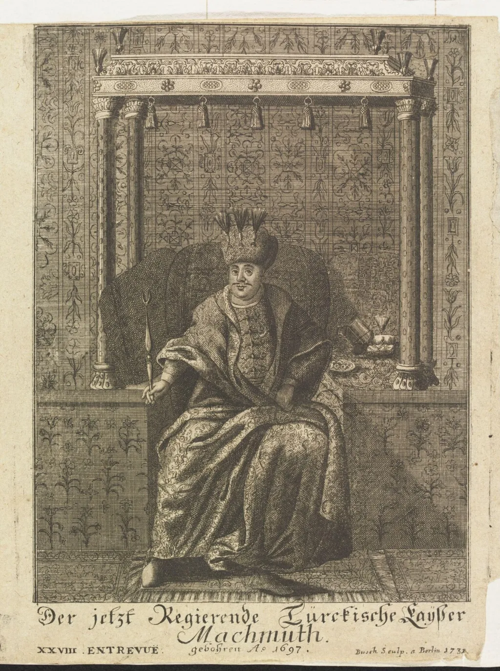 Turkish sultans, sultanas and other historical figures, by Georg-Paul Busch, 1731
