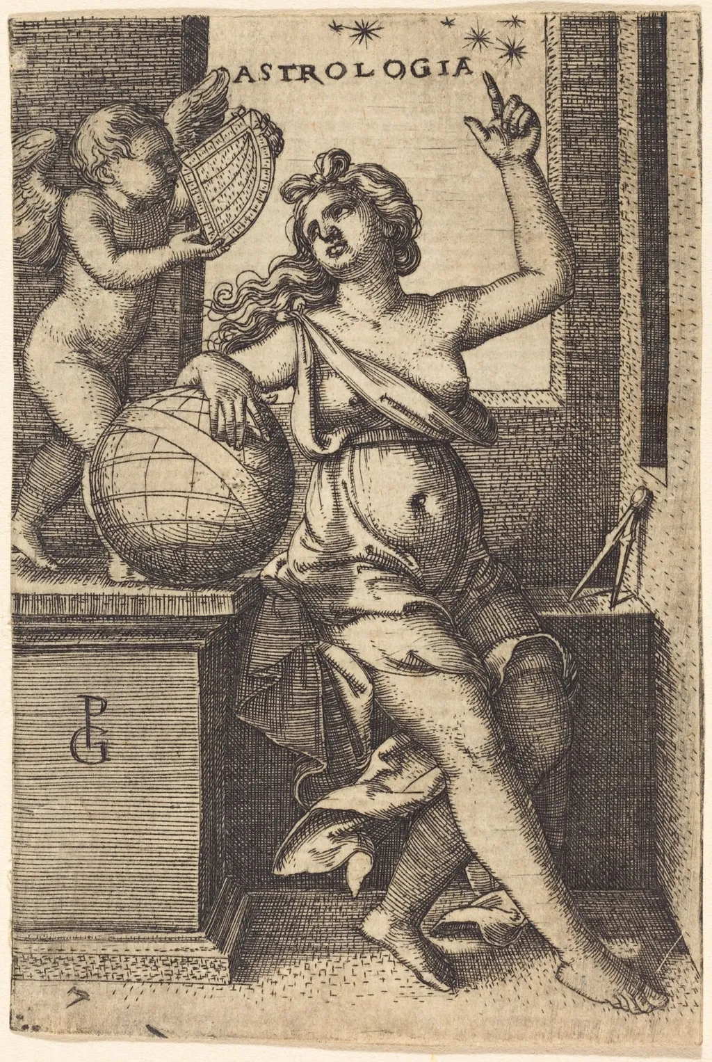 Astrology, by Georg Pencz, ink, 1525