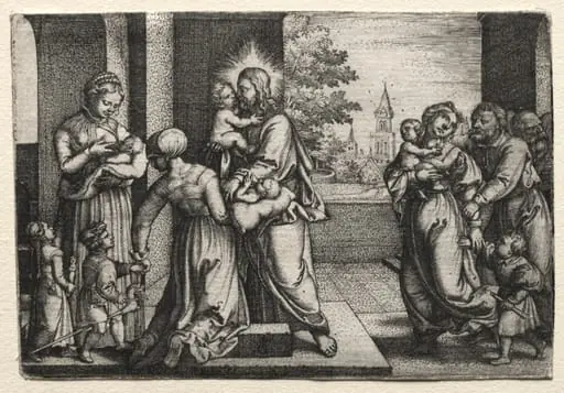Christ with Little Children, by Georg Pencz