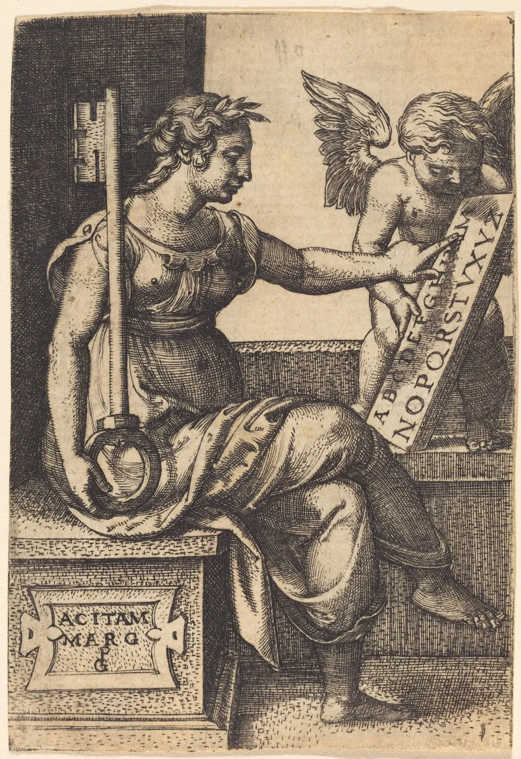 Grammar, by Georg Pencz, ink, 1525
