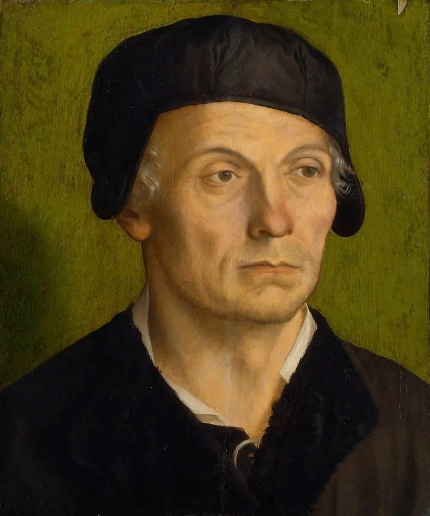 Portrait of a beardless man, by Georg Pencz