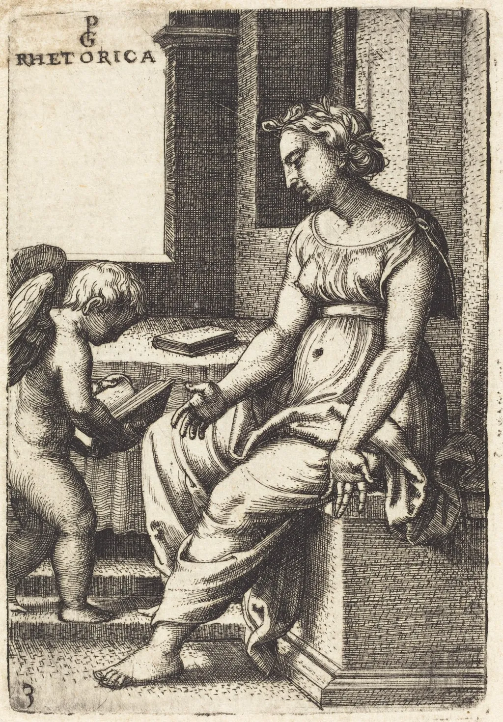 Rhetoric, by Georg Pencz, ink, 1525