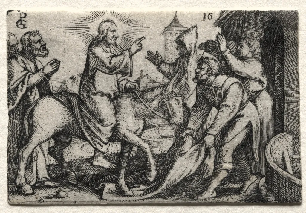 The Life of Jesus Christ: Christ Entering Jerusalem, by Georg Pencz, 1534