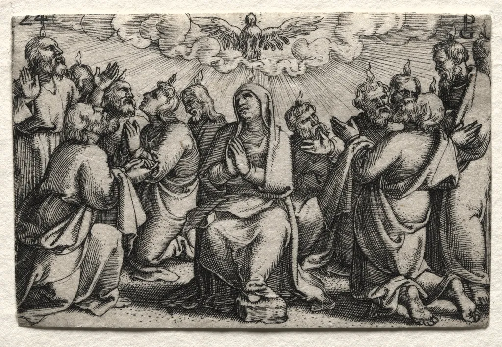 The Life of Jesus Christ: The Descent of the Holy Ghost, by Georg Pencz, 1534