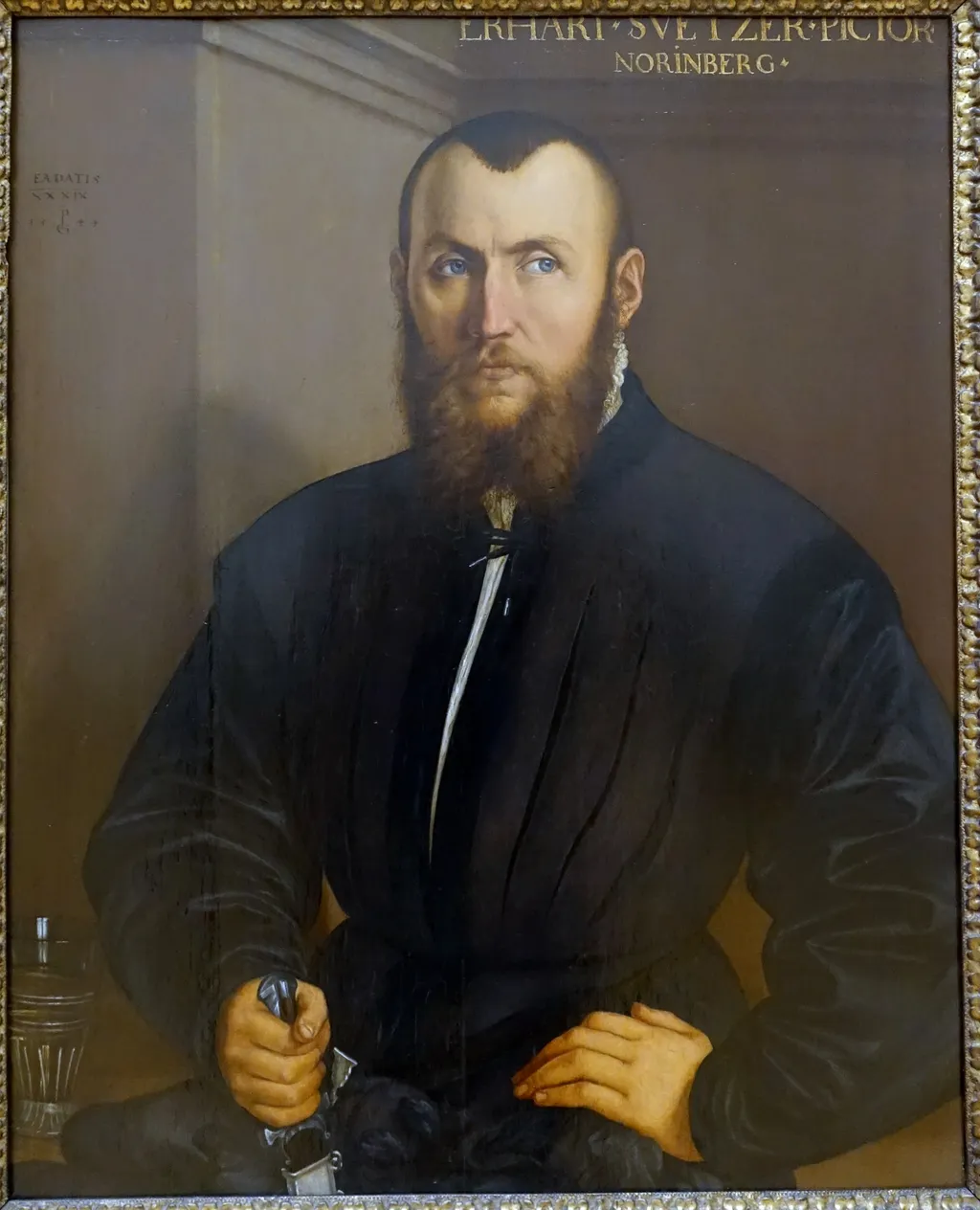 The Painter Erhard Schwetzer from Nuremberg, by Georg Pencz, paint, 1544