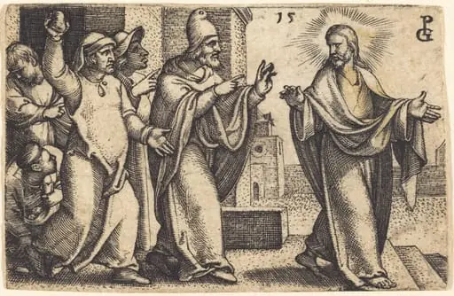 The Pharisees Wish to Stone Christ, by Georg Pencz