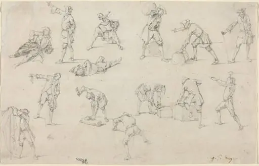 Studies of Soldiers in Camp, by Georg Philipp Rugendas