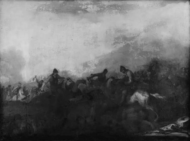 Cavalry Skirmish, by Georg Philipp Rugendas the Elder