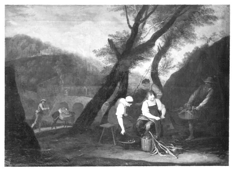 Ländliche Szene (Artischockenputzerinnen), by Georg Philipp Rugendas the Elder