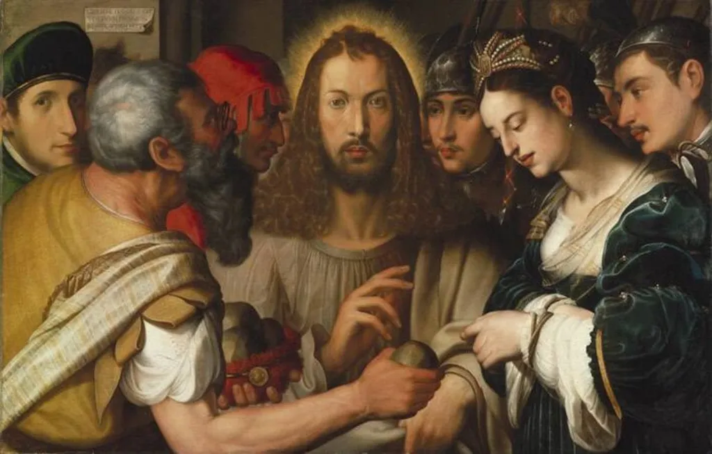 Christ and the woman in adultery, by Georg Vischer, unspecified, 1637