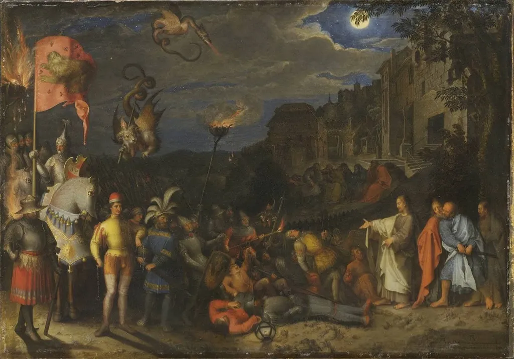 The arrest of Christ, by Georg Vischer, oil, 1633