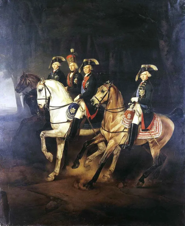 Equestrian Portrait of Emperor Paul I with his Sons and Joseph I, King of Hungary