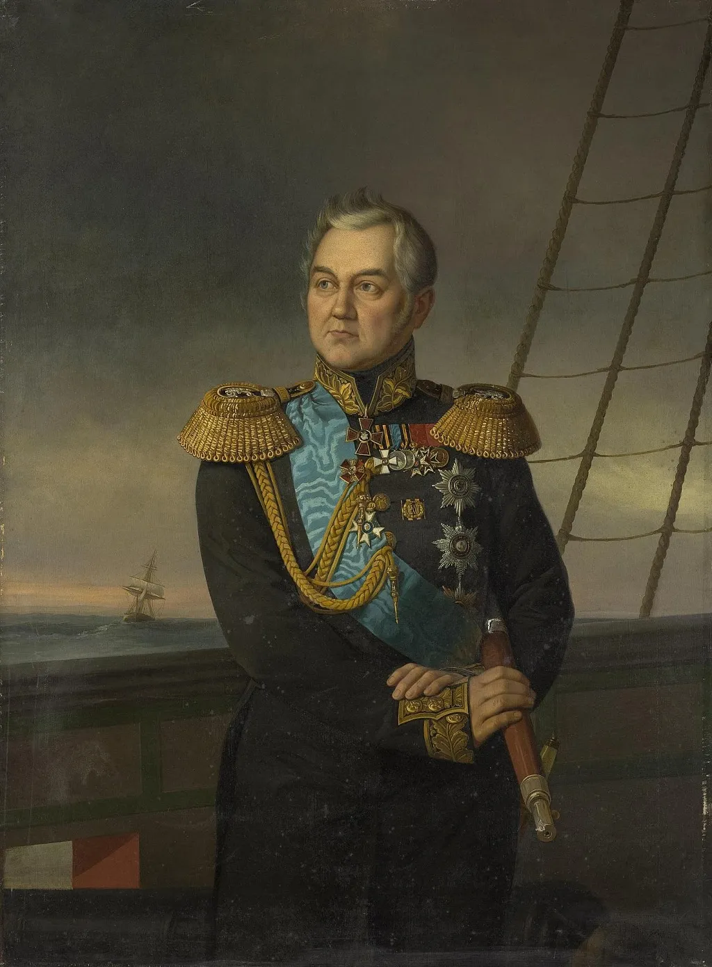 Portrait of Admiral Mikhail Lazarev, by Georg von Bothmann, oil, 1873