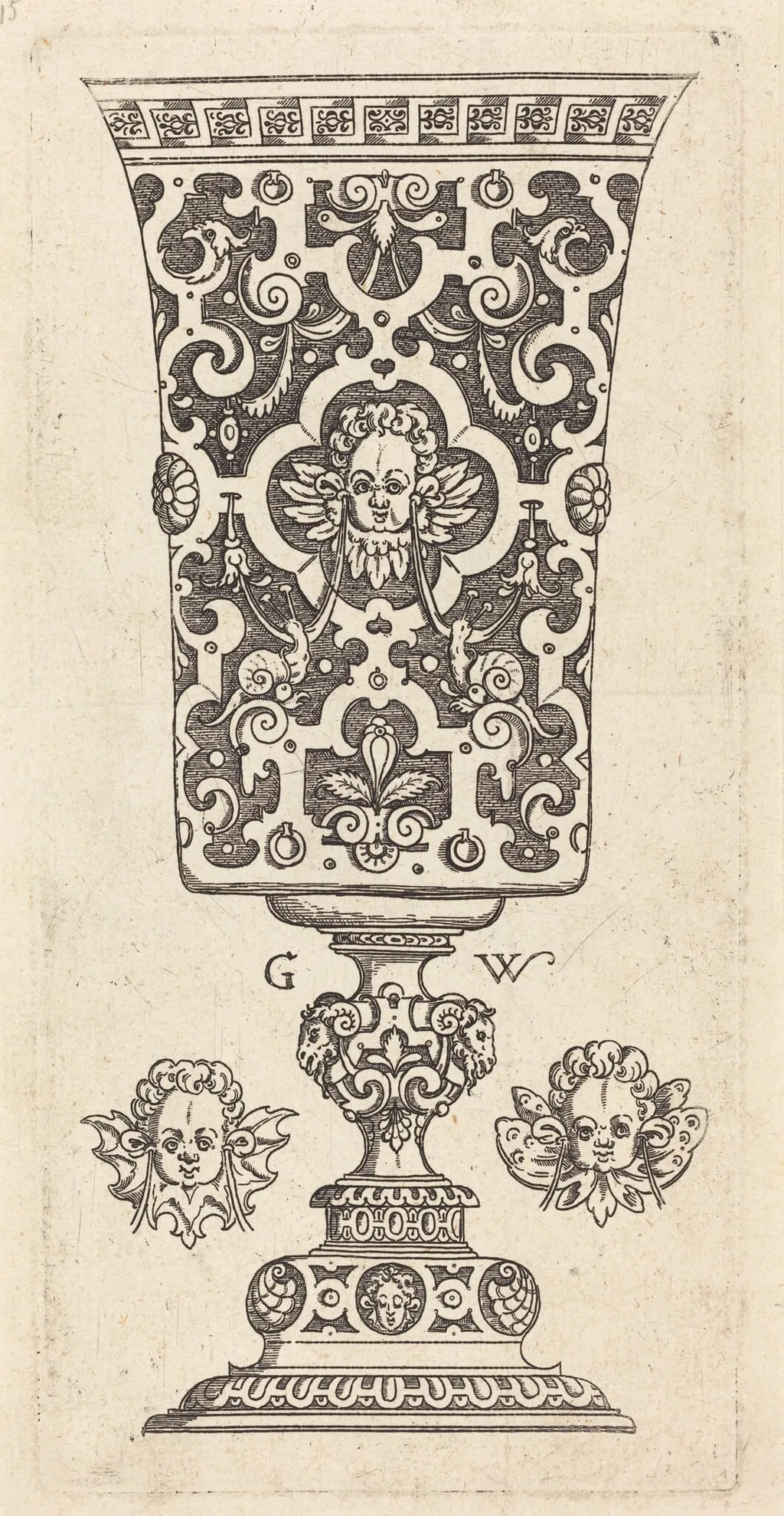 Cup, by Georg Wechter I, ink, 1556
