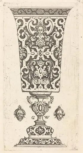 Goblet decorated with masque, by Georg Wechter I