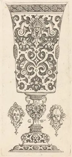 Goblet with base decorated with two large scallops, by Georg Wechter I