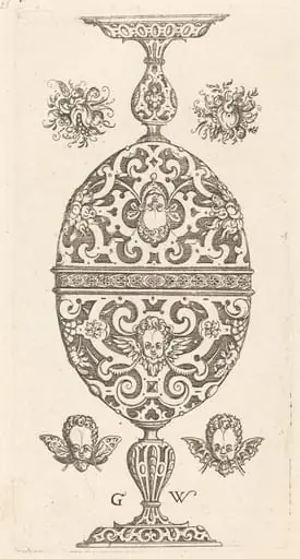 Two small goblets superimposed in reverse, by Georg Wechter I