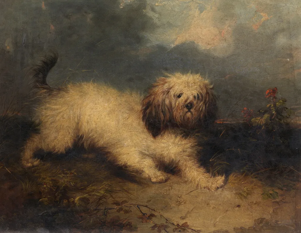 A Dog, by George Armfield, oil, 1858