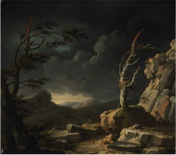A Stormy Landscape, by George Barret, Sr.