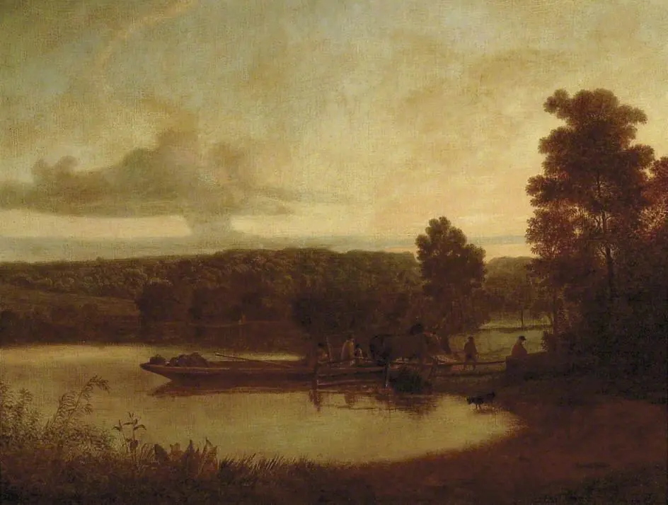 Horse-ferry: Sunset, by George Barret, Sr.
