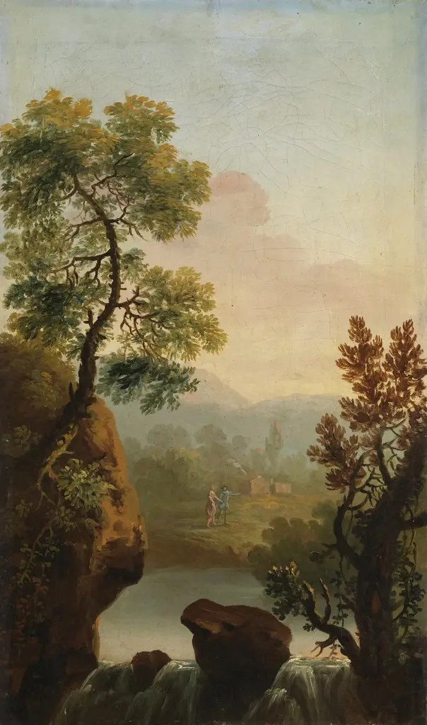 Landscape with Figures in the Background, by George Barret, Sr.