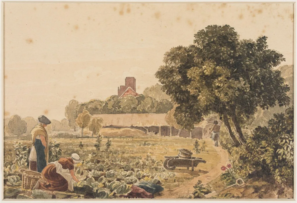Market Garden at Chelsea, by George Barret, Sr., watercolor