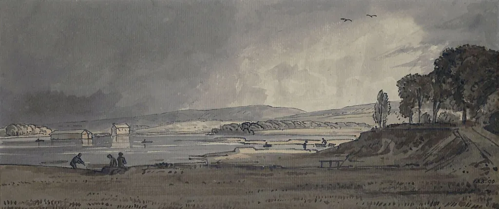 Yarmouth ferry, Isle of Wight, by George Barret, Sr., watercolor