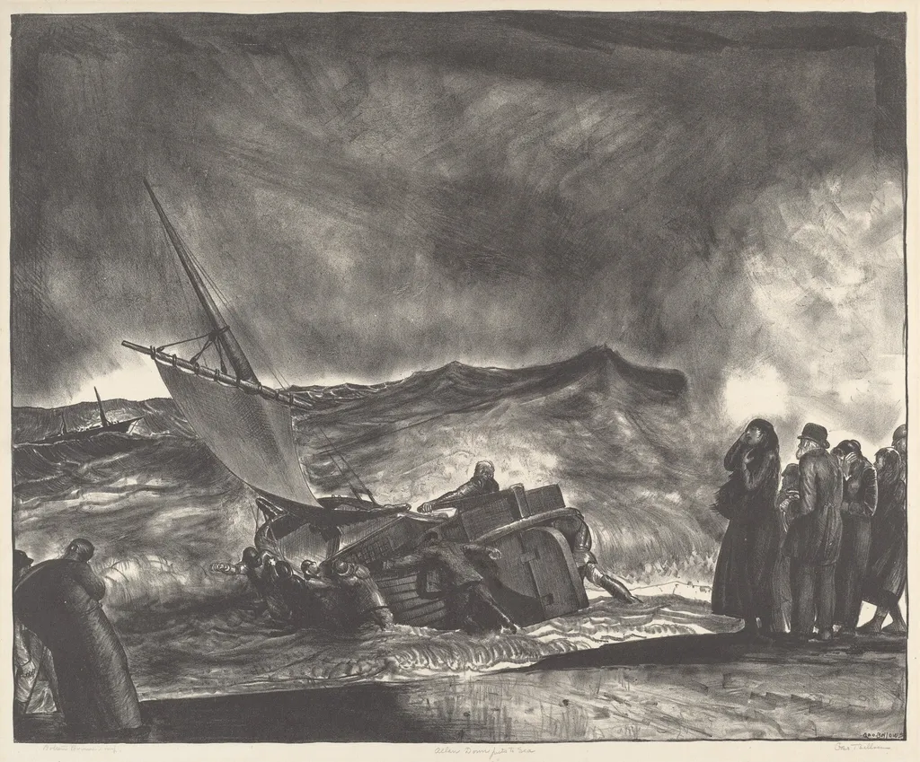 Allan Donn Puts to Sea, by George Bellows, ink, 1923