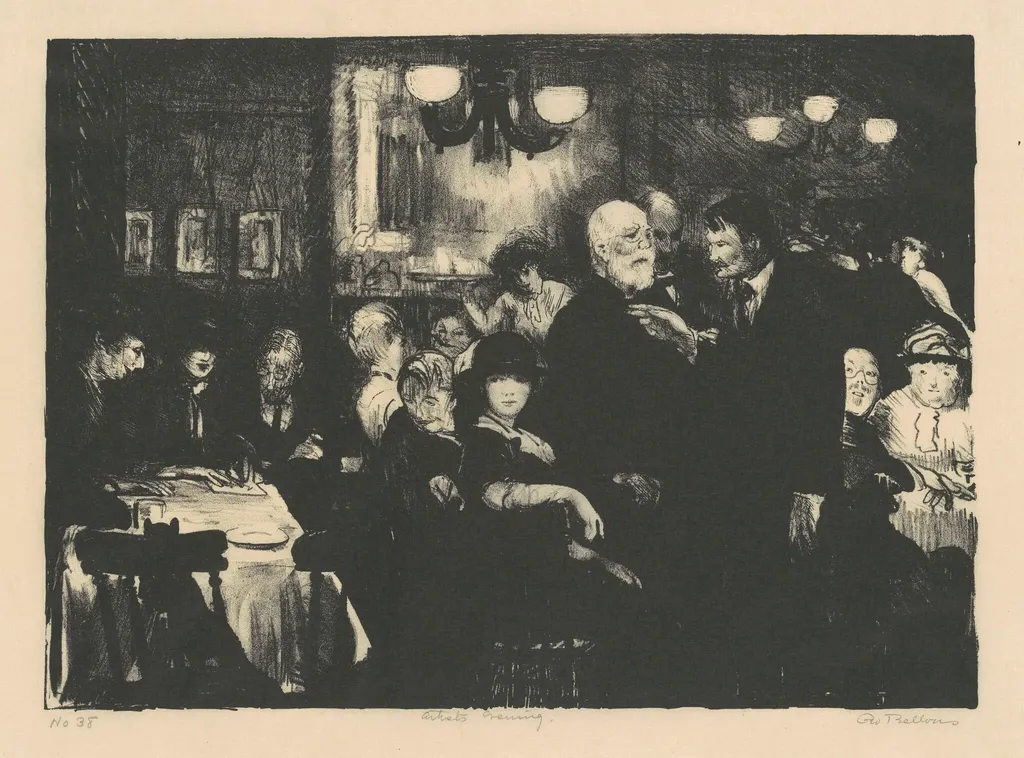 Artists' Evening, by George Bellows, ink, 1916