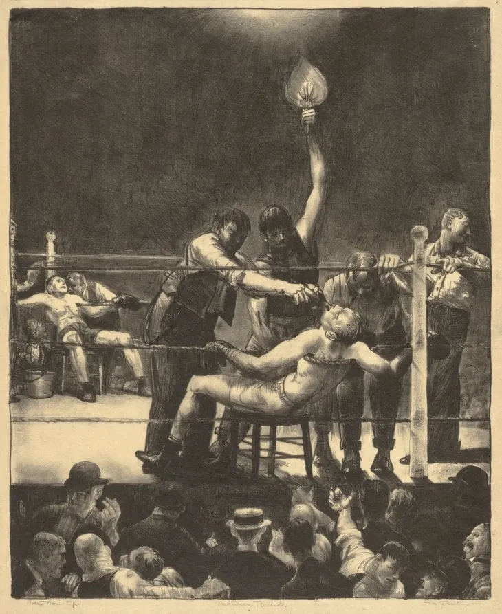 Between Rounds, Large, First Stone, by George Bellows, 1916