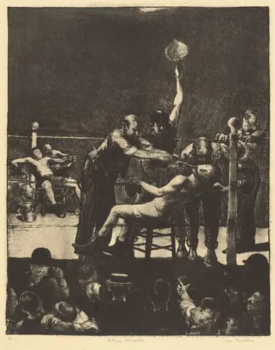 Between Rounds, large, first stone, by George Bellows