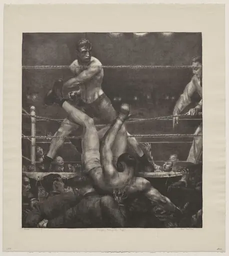 Dempsey Through the Ropes, by George Bellows