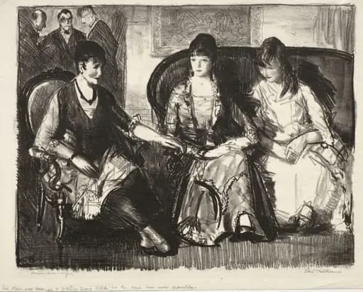 Elsie, Emma and Marjorie, First Stone, by George Bellows